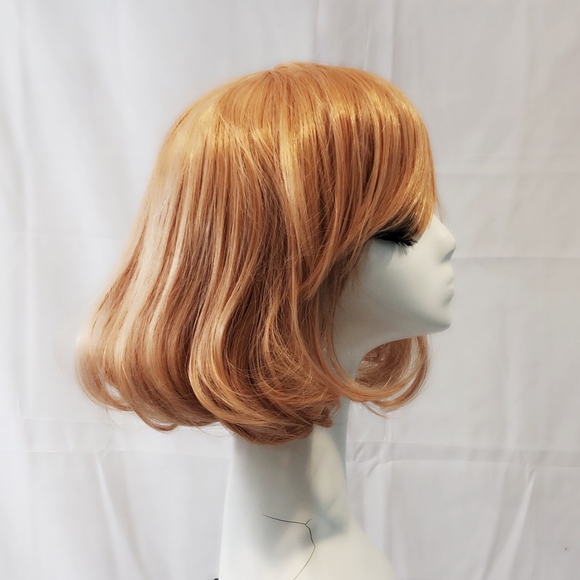 New Rose Gold bob wig with long bangs cosplay main image 5